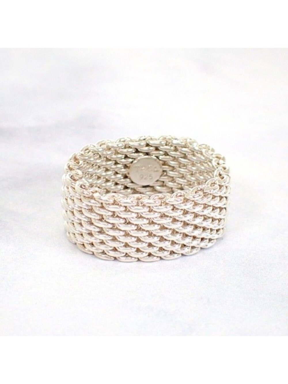 Tiffany & Co Somerset Ring Sil 925 Sterling Silver Mesh